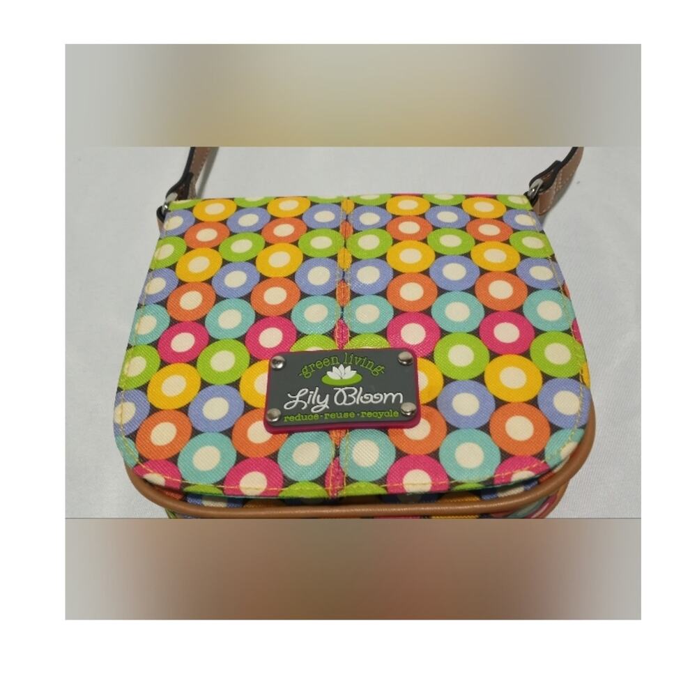 Lily Bloom Green Living Polka-dot Crossbody Purse